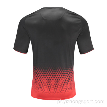 T-shirt de futebol masculino dry fit vermelho